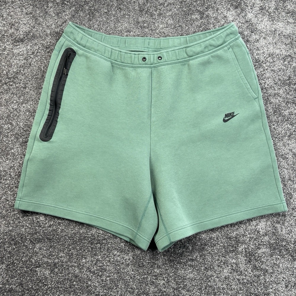 Nike Sportswear Tech Fleece Shorts Men's 3XL Tall Green Teal Gym Workout Stretch